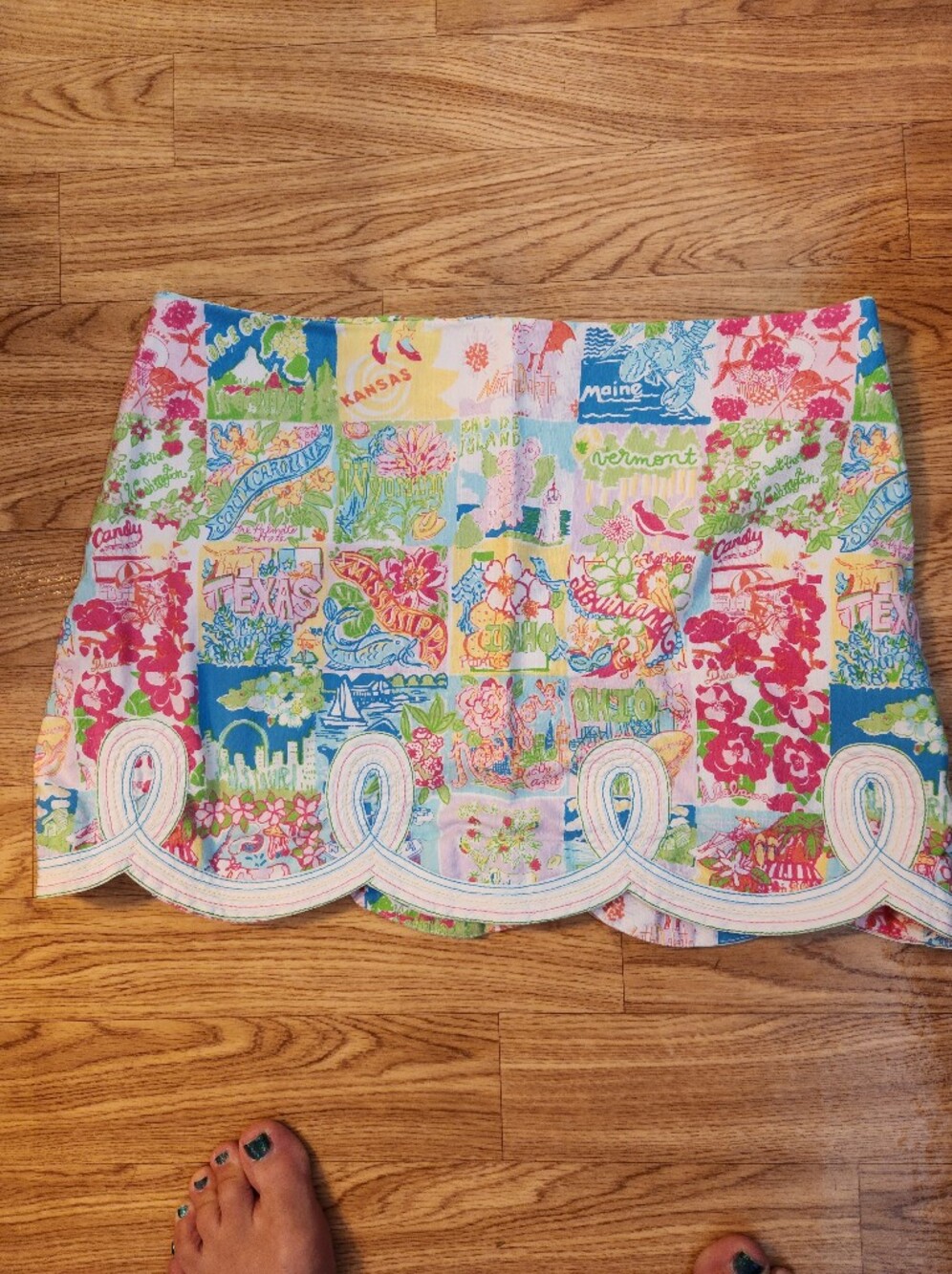 Lilly Pulitzer Pastel Floral-Trim Top in Pink and Green